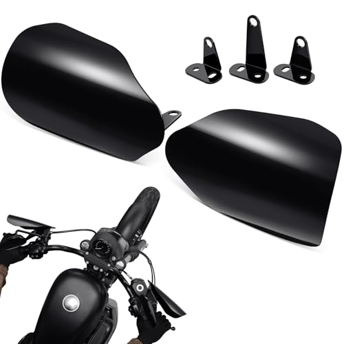 Image of Benlari Stainless Steel Handguards, Larger Hand Guards Fit for Harley Touring Street Glide Road Glide Road King Electra Glide Bagger 2007-2023, Fit for Hydraulic Clutch & Cable Clutch Style, Black