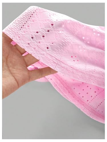 Image of Floerns Girl's Eyelet Embroidery Sleeveless Halter Vest Solid Ruched Crop Tank Top
