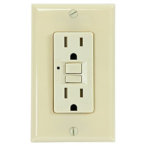 USI Electric 15 Amp Self Test GFCI Tamper-Resistant Receptacle Duplex Outlet, Ivory - G1315TRIV
