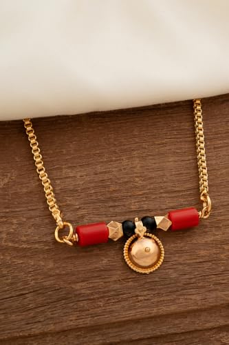 Image of Radha's Creations Golden Brass Mangalsutra Length 30.00 inches for Women