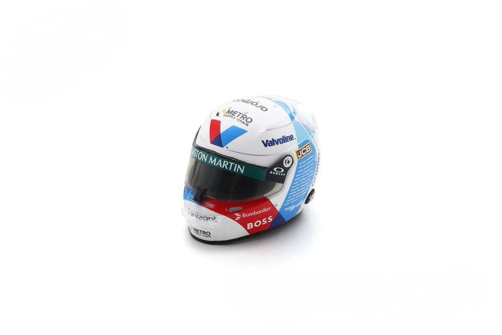 Spark Aston Martin F1, Official Models 2024 Merchandise, Lance Stroll Drivers Silverstone GP Special Edition, 1/5 Scale Mini Helmet