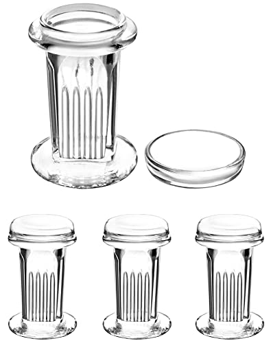 Qwork Coplin Staining Jar, 4 Pack 5 Slide Capacity 60 Ml Glass Staining Tank #TOP10