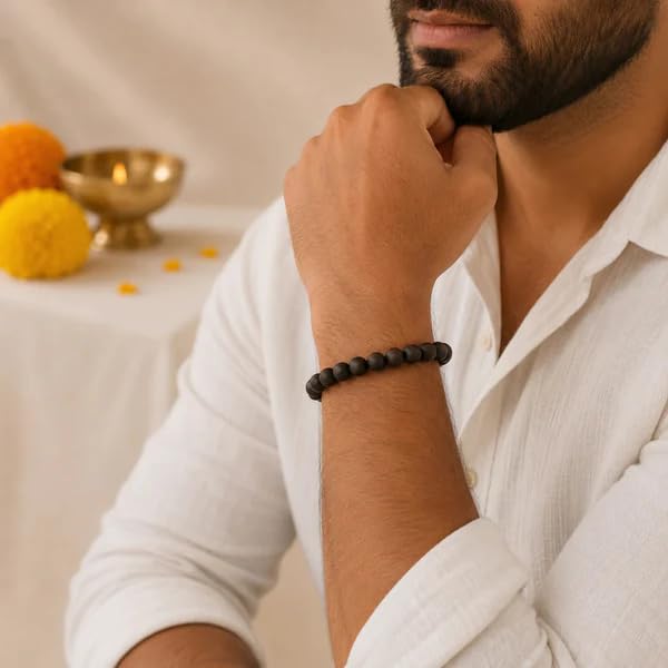 Image of Beaded Bracelet for Men & Women | Stretchable Handmade Prayer Meditation Yoga Wrist Bracelet | Stylish Everyday Wear | Free Size