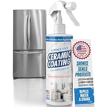 Surface Lock Ceramic Coating for Stainless Steel Appliances Home Ceramic Spray That Shines, Seals & Protects, Repels Water & Stains, Fingerprint Protector for Kitchen Countertops & Bathroom, USA