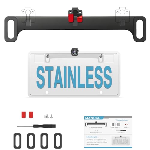 Backup Camera License Plate Mount - Upgrade Patent Design Ultra Stable Stainl...