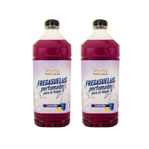 KIMIA - Fregasuelos Lavender Flower Pack 2 x 2L | Fregasuelos Perfumado para Hogar | Limpiador de Suelo | Limpieza Profunda | Aroma a Lavanda | Fragancia Fresca y Duradera | Todo Tipo de Superficies