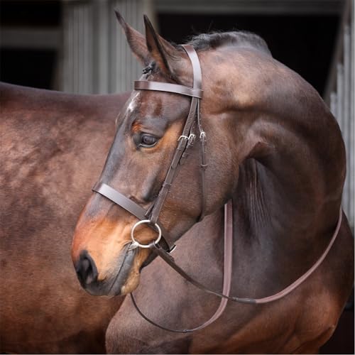 Shires Aviemore Uni Trensenzaum mit Gummi Grip Zügel – Havana, Havana