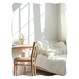 TSKDKIT Specchio da parete ondulato, 40 x 30 cm, autoadesivo senza fori, in acrilico, senz...