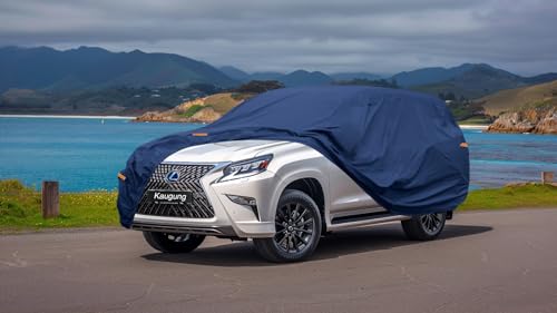 Image of Kaugung Custom Fit Car Cover for Lexus GX SUV (GX550, GX460, GX470, Overtrail, Luxury), Heavy Duty Waterproof All Weather Outdoor Protection, Breathable Full Exterior Cover with Air Vents