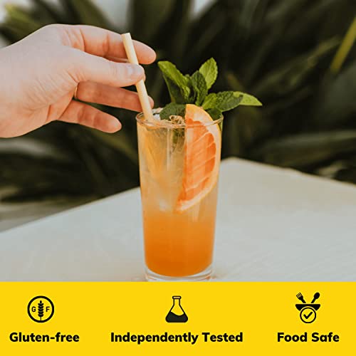 Hay! Straws Jumbo Reed Stem Straws | Tall 8" | 250Ct. | 5-7.5Mm Diameter |100% Plant-Based, Certified Compostable | Great For Smoothies, Milkshakes, Frozen & Signature Cocktails #TOP2