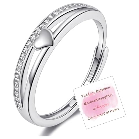 BMMYE Adjustable Heart Silver Rings for Women Cover