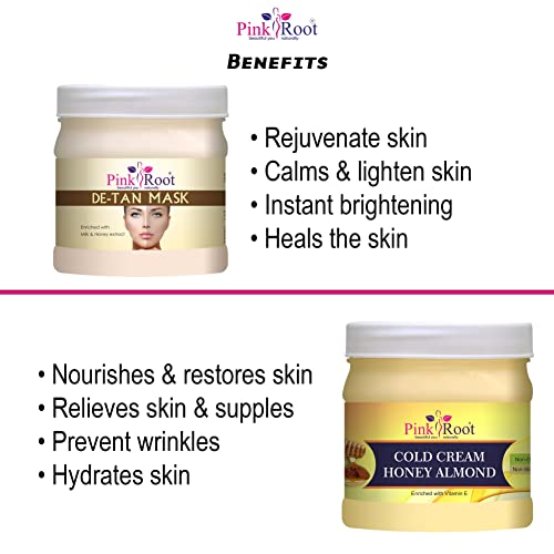 Image of Pink Root De-Tan Mask 500gm with Honey Almond Cold Cream 500gm