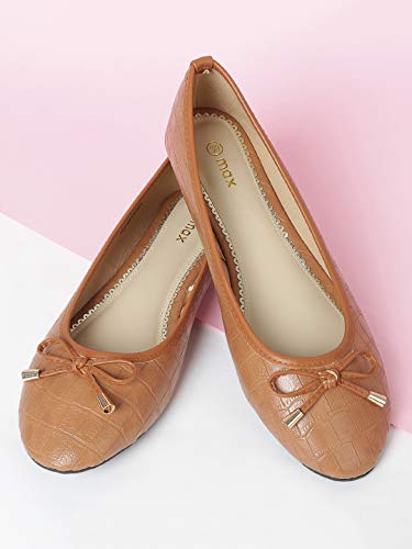 Image of Max Solid Bow Detail Ballerinas