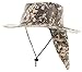 Wide Brim Outdoor Safari Summer Sun Hat with Neck Flap (Camo Digi Solid, Large)