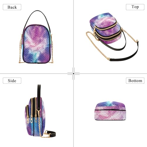 ALAZA Chain Crossbody Bags for Women Magic Dragonflies Print Quilted Shoulder Crossbody Handbags Travel Cross Body Cell Phone Purses Bags4