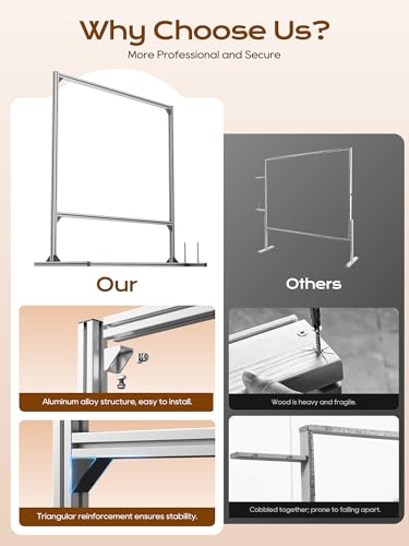 Image of NODOCA 64'' Tufting Frame with Spikes, Aluminum Metal Tufting Frame for Rug Making, Tufted Frame for Beginners, Tufting Cloth Stand for Carpet Making, Tufting Supplies
