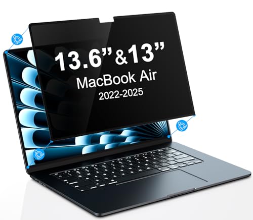 Pantalla de privacidad MacBook Air 13.6 M2 M3 extraíble antirreflejos con tapa cámara