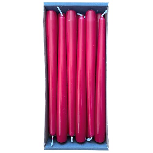Nordring - Velas Cónicas 12 Unidades, 2,3 X 25 Cm , Color Carmín Rojo