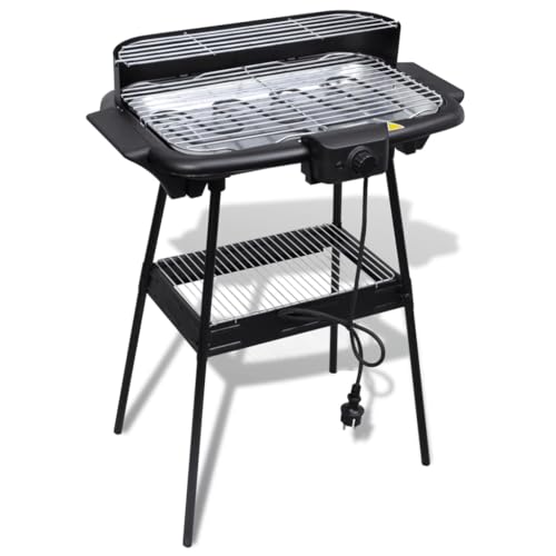 Barbacoa Rectangular eléctrica con Soporte BBQ de jardín,Barbacoas-40977