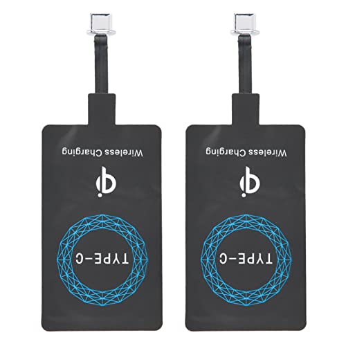 2Pcs Charging Receiver, Type C Charger Receiver, Charger Adapter for Galaxy Note 8 Pro/A50/A70/A10s Other Type-C Android Phones