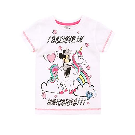 Disney Girls Minnie Mouse T-Shirt Unicorn Size 3T White