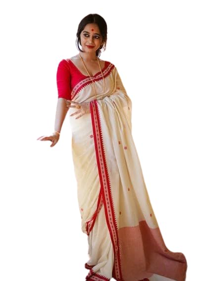 Image of Flosive Women's Woven Cotton Silk Saree With Unstitched Blouse Piece