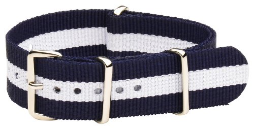 Image of Clockwork Synergy Classic Nylon Ballistic watch straps bands (18mm, Navy /White)