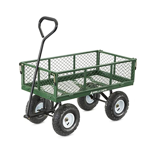 Gorilla Carts GOR400-COM Steel Garden Cart, Steel Mesh Removable Sides thumb #2