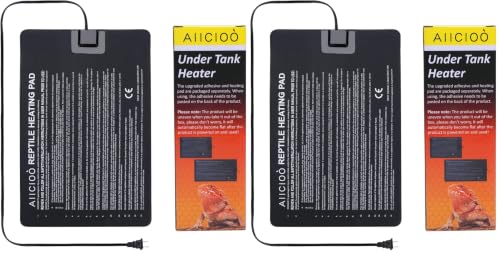 Image of Aiicioo Reptile Heating Pad - Hermit Crab Heater Heat Mat for Reptiles Snake Lizard Terrarium 16 Watt (Pack of 2)