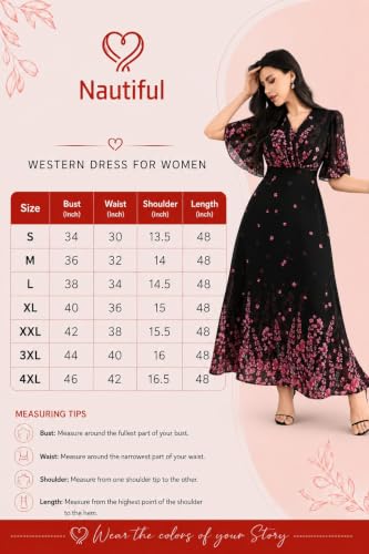 Image of Women's Georgette Dresses Floral Printed One Piece | V Neck Flutter Sleeve Casual Summer Dress with Belt | Elegant Office Wear & Party Dress