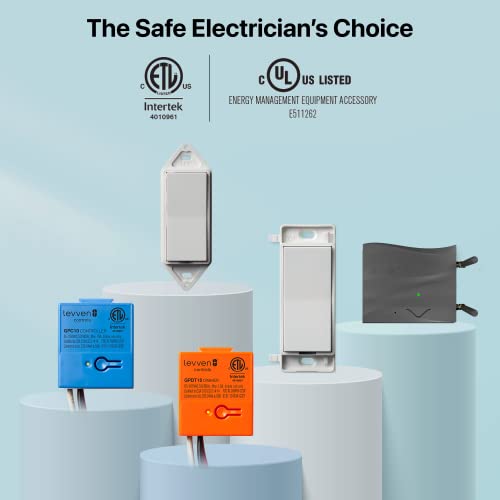 Levven Single-Pole Dimming Wireless Switch Kit - Decora Style Switch, Wireless Power Control Kit - Add A Switch Anywhere #TOP1