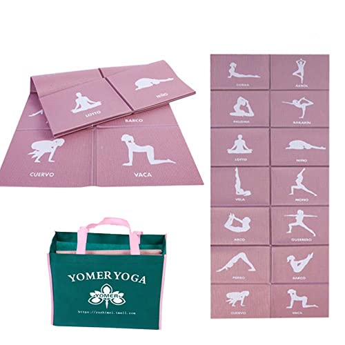 HONSAN ヨガマット 折りたたみPVC 4,5,6,8, 10mm 軽量 水洗い ピラティス トレーニング ストレッチ 筋トレ マット 折りたたみ 無毒無害 (4mmパープル)