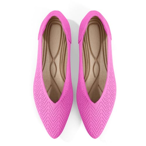 Image of Pointed Toe Flats for Women Knit Ballet Flats Women's Comfortable Dress Shoes Casual Business Work