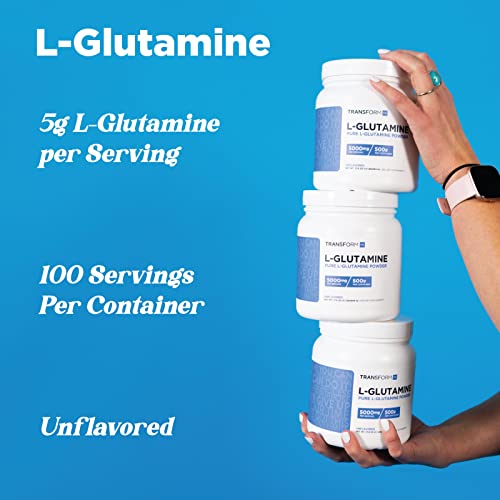 Transformhq L-Glutamine Powder, 500G, 100 Servings - Gluten Free, Non-Gmo #TOP2