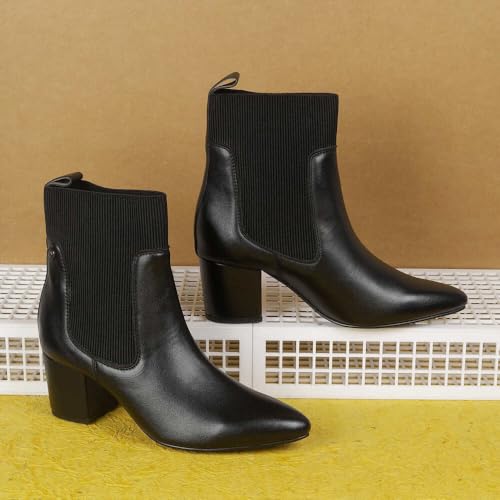 Image of Metro Women Synthetic Ankle-Length Chelsea Block Heel Boots