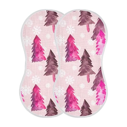 xigua Watercolor Trees Baby Burp Cloths for Newborn Boys and Girls 4 Pack, Soft & Absorbent Cotton Baby Burp Cloth, Baby Washcloths, Newborn Towel, Burp Rags2