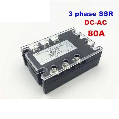 Relais semi-conducteur triphasé SSR 80DA contrôle cc ac triphasé 80A