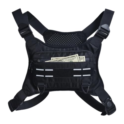 Pacchetto petto sportivo - sul per allenamenti Borsa per gilet borsa per il riflettente porta telefono regolabile per il traspirante per ciclismo da corsa