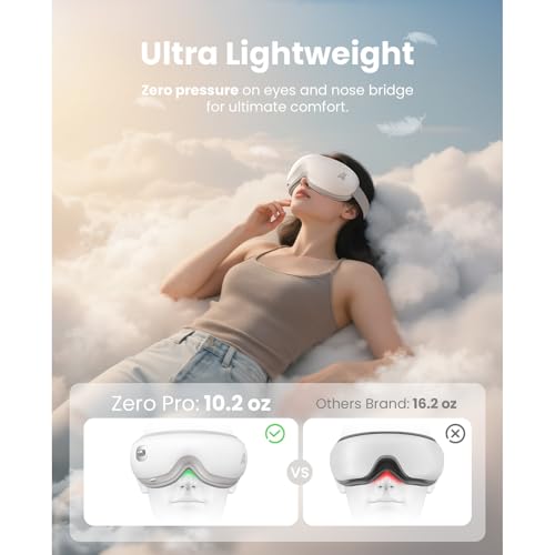 Image of BOB AND BRAD Zero Pro Ultra-Quiet Eye Massager with Heat and Cooling, FSA Eligible HSA Lightweight Eye Massager with Scroll Button for Headache Migraine Dry Eyes Relief, Ideal Fathers Day Dad Gifts