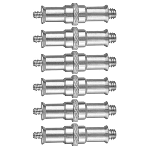 Artibetter 6 Pieces Metal Screw Adapter Spigot Screws 1/4 Inch to 3/8 Inch for Sports and Action Cameras Hand-tightenable and Easy to Install Silver Colour
