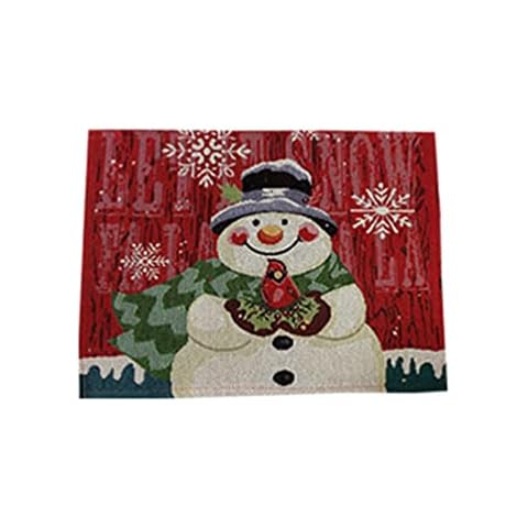 Maibar Table Flag Table Runner Christmas New Year Table Cloth Snowman Cup Mat (Only Cup Mat*1) Cover