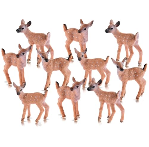 MorLuks 12 Stück Hirsch Figuren Spielzeug, Miniatur Elch zum Basteln,...