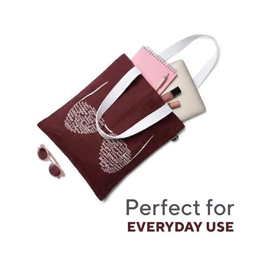 Image of RFD Premium Tote Bag With Printed Designed Canvas Tote Bags For girl & women large capacity,Tote bag For Shopping, College, Travel, school, tuition and gifting 15x13.5 Inch