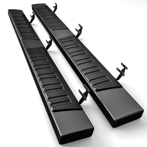 Estribos laterales de 6.5 pulgadas aluminio negro para Ford F-150 y F-250