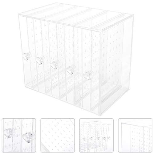 Boîte de rangement transparente plastique 5 tiroirs verticaux boucles d'oreilles
