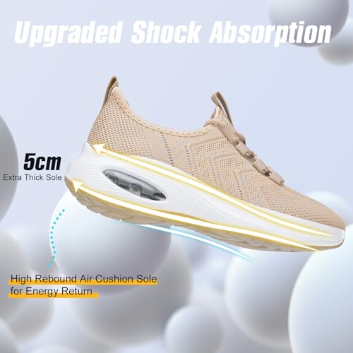 Image of Wide Toe Box Shoes Women Extra Wide Width Sneakers Air Cushion Road Running Shoes Ultra Light Tennis Gym Workout Training Shoes Breathable Walking Shoes with Arch Support