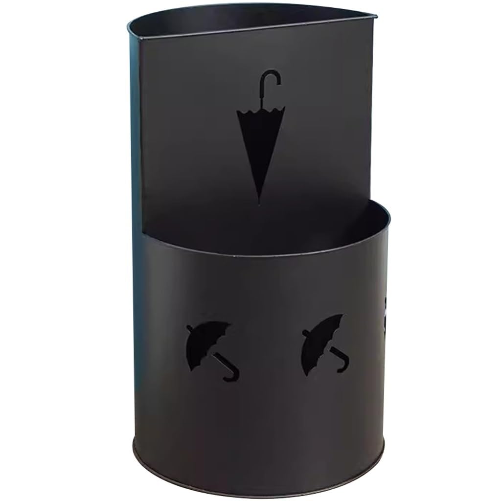 Flyiodfcxv Black Umbrella Stand, Indoor Modern And Simple Cylindrical(Black)