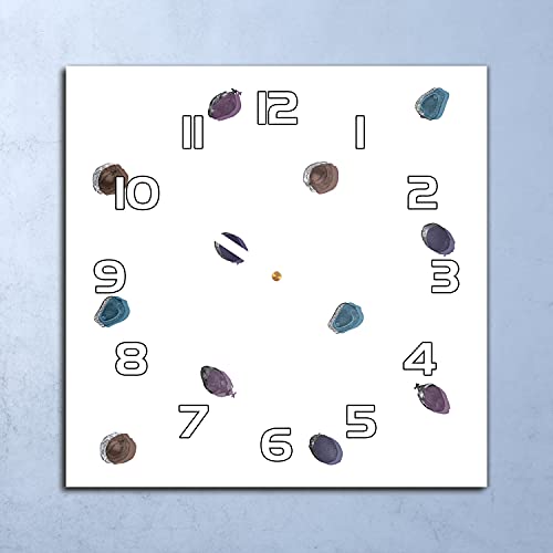 Horloge en verre de sécurité 30x30 cm avec mécanisme silencieux et aiguilles blanches