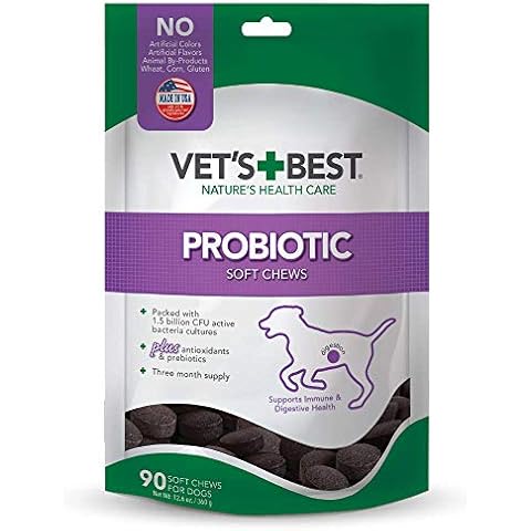 Vet's Best Probiotic Soft Chews Dog Supplement | Supports Dog Digestive Health | Promotes a Healthy Gut | 90 Day Supply Cover