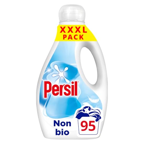 Persil Non Bio Laundry Washing Liquid Detergent outstanding stain removal in quick & cold washes tough on stains, gentle next to sensitive skin 95 washes (2.565 L)